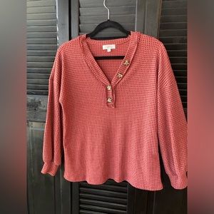 Hailey & Co women’s waffle knit top size small
